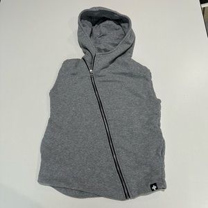 Nununu asymmetrical zip vest with reflective cross on back